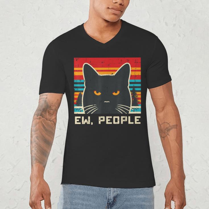 Ew People Cat Saying Introvert Women Men Kids Men's V-Neck T-Shirt Ew People Cat Saying Introvert Women Men Kids Men's V-Neck T-Shirt