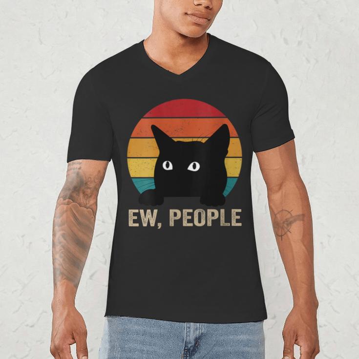 Ew People Introvert Cat Lover Cat Lady Vintage Men's V-Neck T-Shirt Ew People Introvert Cat Lover Cat Lady Vintage Men's V-Neck T-Shirt