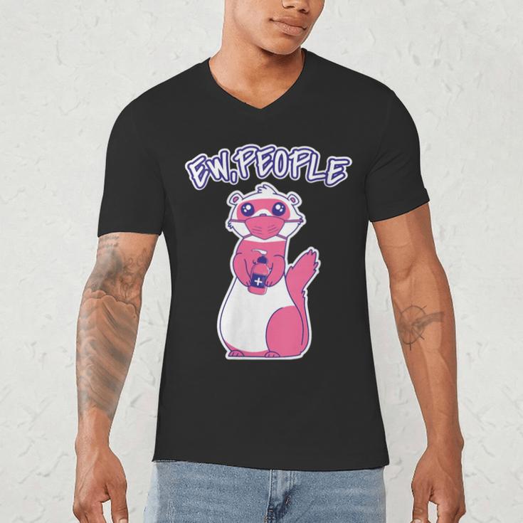 Ew People Introvert Ferrets Saying Mask Ferret Men's V-Neck T-Shirt Ew People Introvert Ferrets Saying Mask Ferret Men's V-Neck T-Shirt