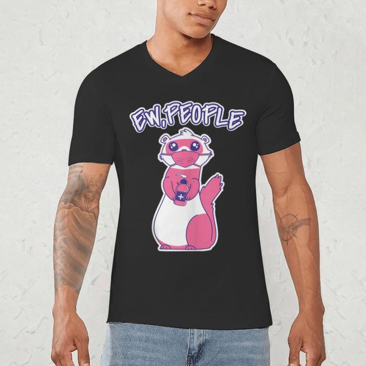 Ew People Introvert Ferrets Saying Mask Ferret Men's V-Neck T-Shirt