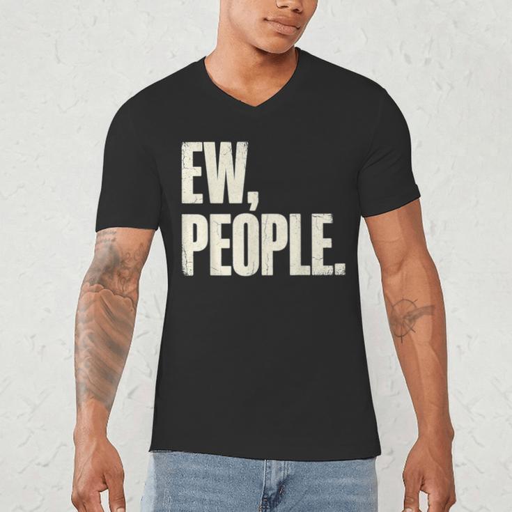 EW People Introvert Sarcastic Graphic Style Men's V-Neck T-Shirt EW People Introvert Sarcastic Graphic Style Men's V-Neck T-Shirt