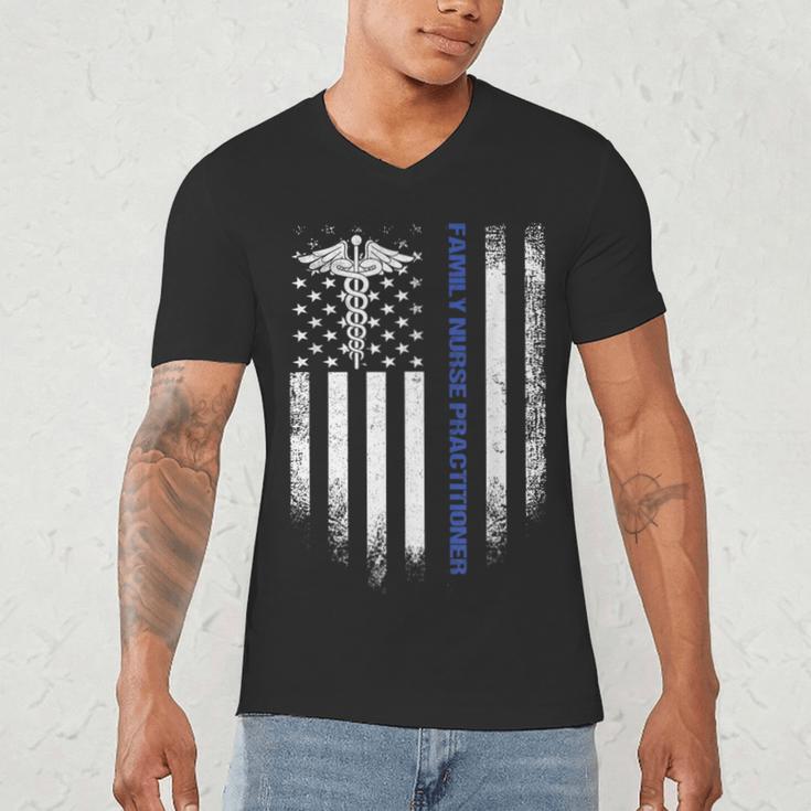 Family Nurse Practitioner Flag FNP Nursing Graduation Men's V-Neck T-Shirt
