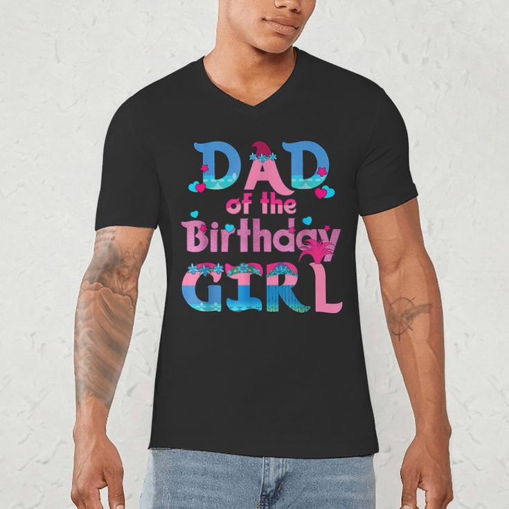 Family Party Decorations Dad Of The Birthday Girl T-Shirt Men's V-Neck T-Shirt
