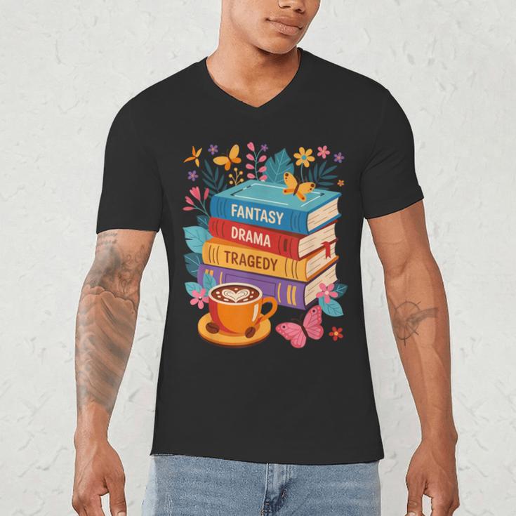 Fantasy Drama Tragedy Books Subtle Anti-Trump Men's V-Neck T-Shirt Fantasy Drama Tragedy Books Subtle Anti-Trump Men's V-Neck T-Shirt