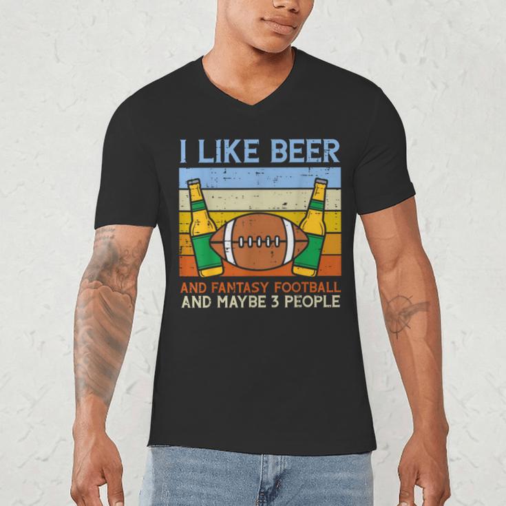 I Like Fantasy Football 3 People Draft Party Dad Men Men's V-Neck T-Shirt I Like Fantasy Football 3 People Draft Party Dad Men Men's V-Neck T-Shirt