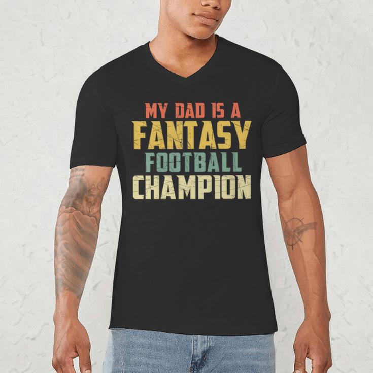 Fantasy Football Dad Champion Vintage Draft Party Men's V-Neck T-Shirt