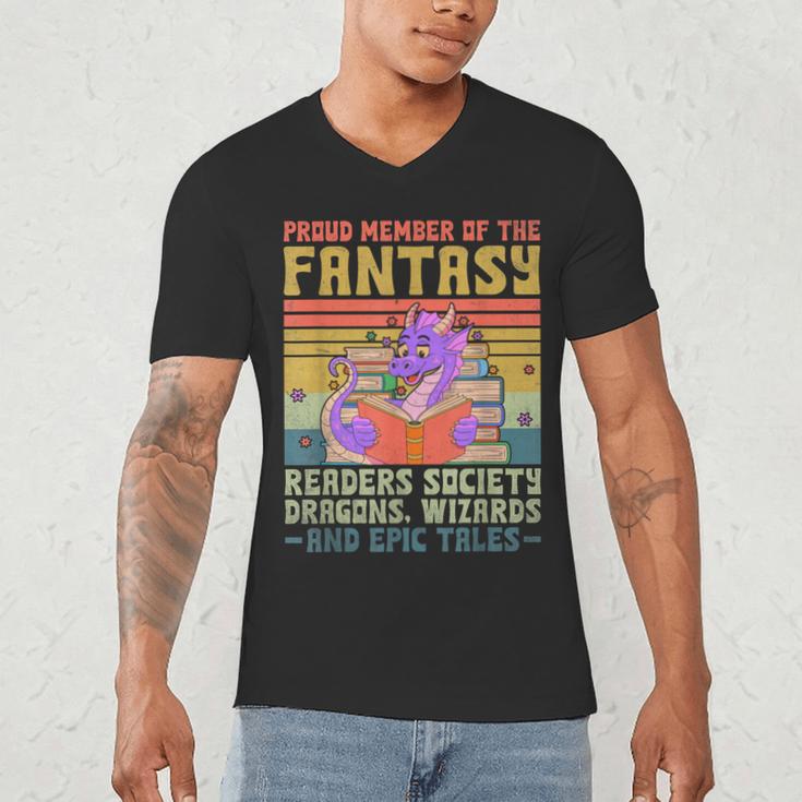 Fantasy Reader Society Reading Book Retro Bookworm Reader Men's V-Neck T-Shirt Fantasy Reader Society Reading Book Retro Bookworm Reader Men's V-Neck T-Shirt