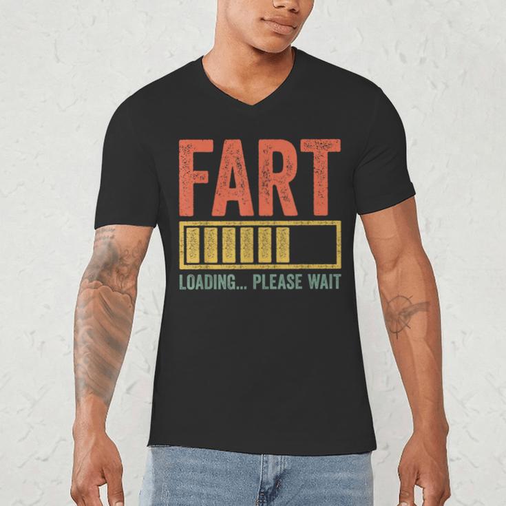 Fart Loading Please Wait Shirt Men Dad Joke Fathers Day Men's V-Neck T-Shirt