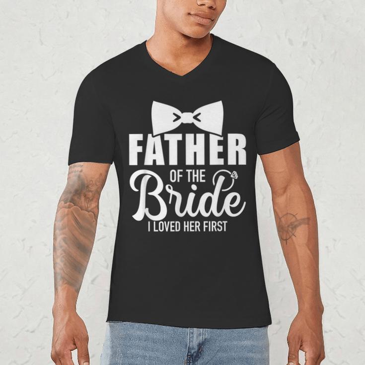 Father Of The Bride Father Dad Bride Wedding Stag Night Men's V-Neck T-Shirt