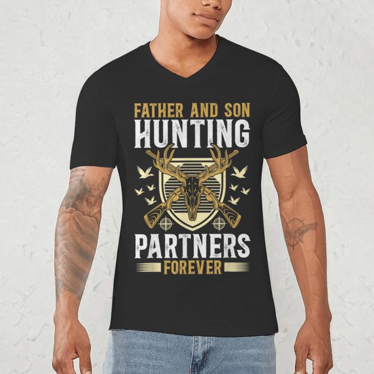Father And Son Hunting Partners Dad And Son Hunting Buddies Men's V-Neck T-Shirt