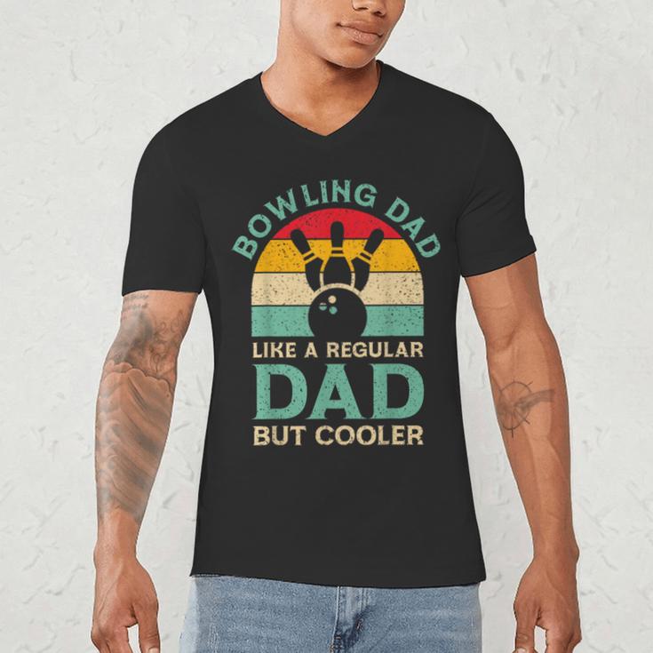 Fathers Day Bowling Dad For Bowling Player Dad Men's V-Neck T-Shirt