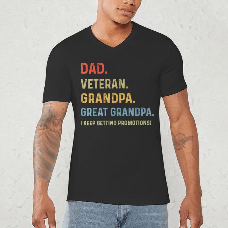Fathers Day Dad Veteran Grandpa Great Grandpa Men's V-Neck T-Shirt