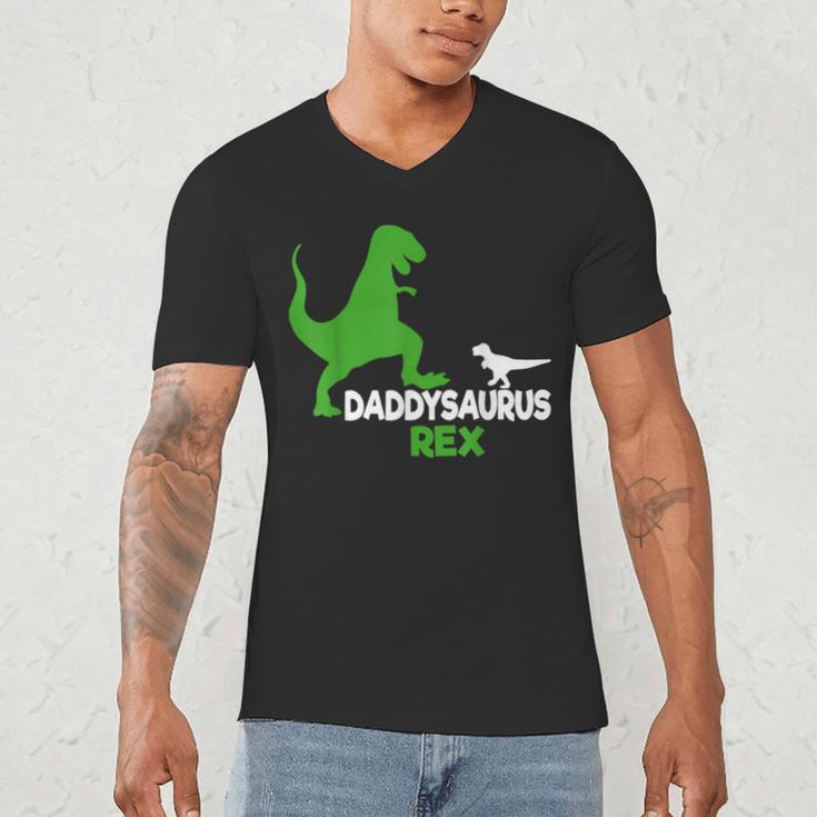 Father's Day Idea Daddysaurus Rex T-Shirt Men's V-Neck T-Shirt