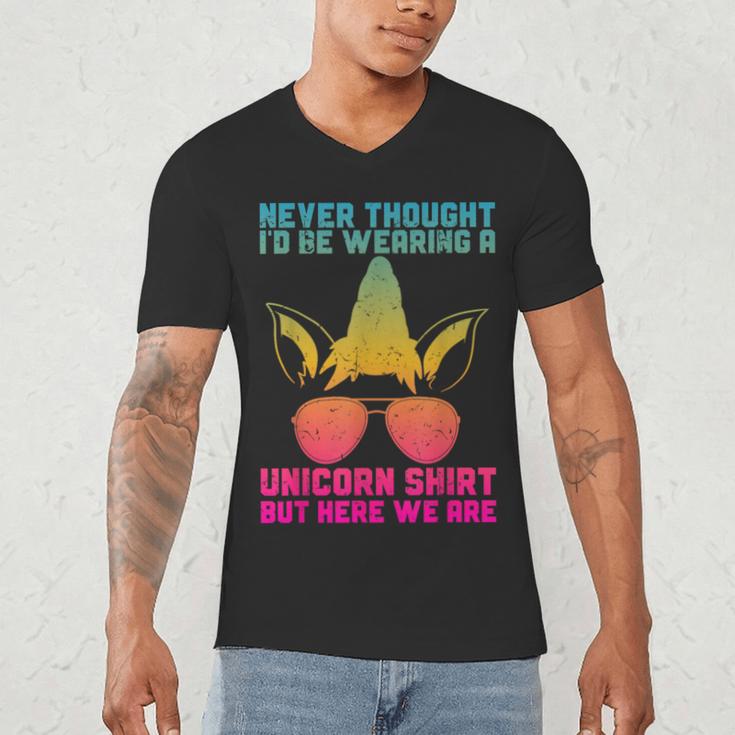 Fathers Day I Wear A Unicorn Shirt Dadacorn Men's V-Neck T-Shirt