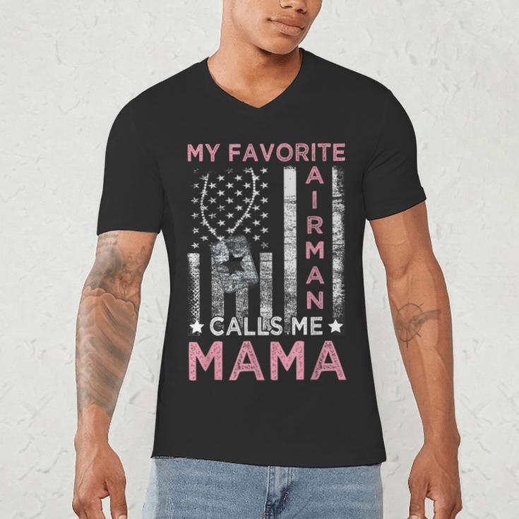 My Favorite Airman Calls Me Mama Airman Graduation Mom Men's V-Neck T-Shirt