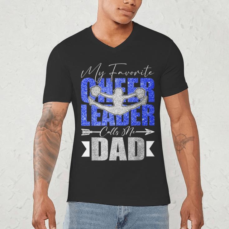 My Favorite Cheerleader Calls Me Dad Cheer Dad Fathers Day Men's V-Neck T-Shirt