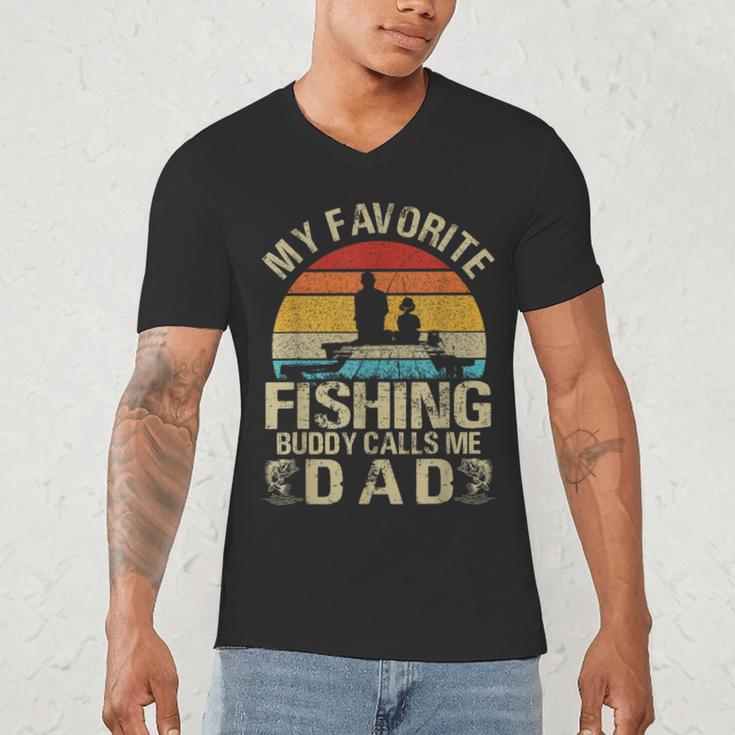 My Favorite Fishing Buddy Calls Me Dad Men's V-Neck T-Shirt