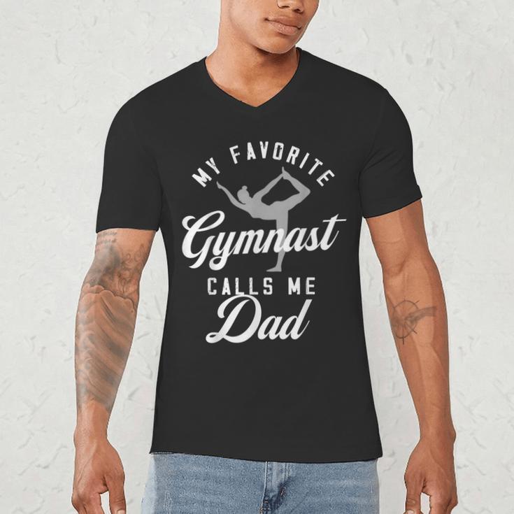 My Favorite Gymnast Calls Me Dad Mat Sports Gymnastics Men's V-Neck T-Shirt My Favorite Gymnast Calls Me Dad Mat Sports Gymnastics Men's V-Neck T-Shirt