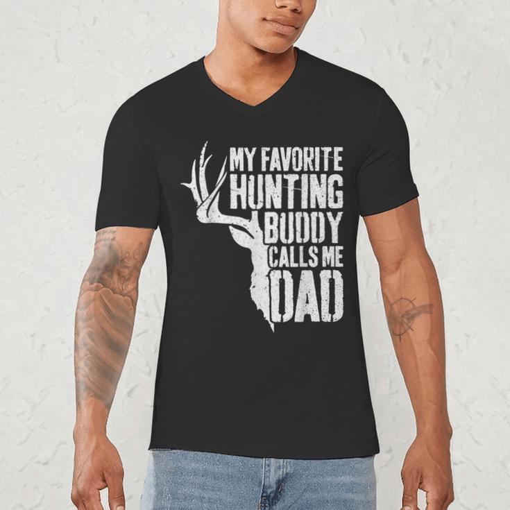 My Favorite Hunting Buddy Calls Me Dad Shirt Men Deer Hunter Men's V-Neck T-Shirt
