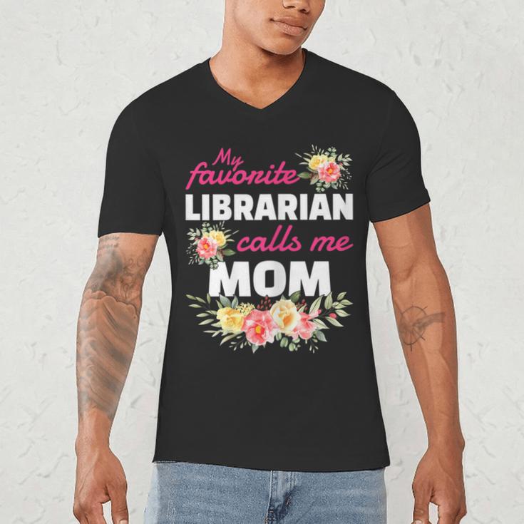 My Favorite Librarian Calls Me Mom Graduation Men's V-Neck T-Shirt