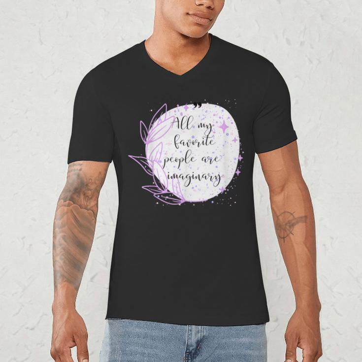 All My Favorite People Are Imaginary Book Lover Idea Men's V-Neck T-Shirt