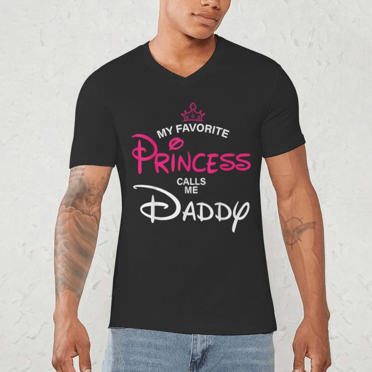 My Favorite Princess Calls Me Daddy Daughter Fathers Day Men Men's V-Neck T-Shirt