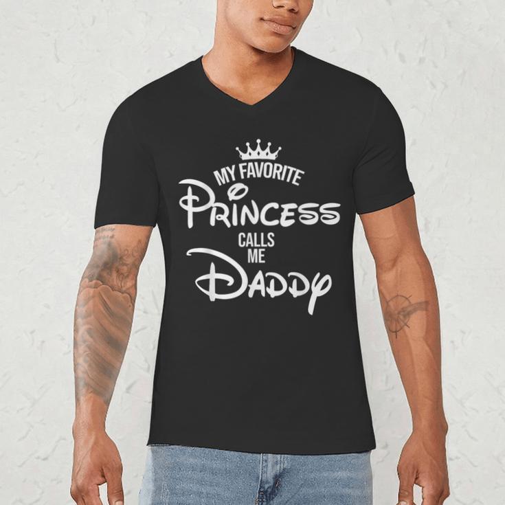 My Favorite Princess Calls Me Daddy Daughter Fathers Day Men's V-Neck T-Shirt