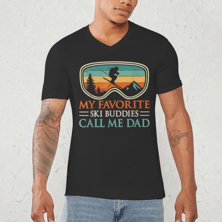My Favorite Ski Buddies Call Me Dad Ski Dad Men's V-Neck T-Shirt
