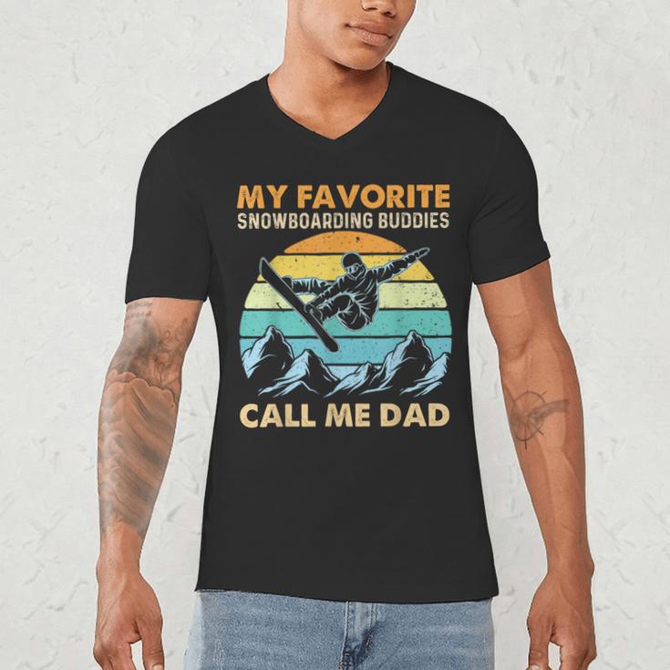 My Favorite Snowboarding Buddies Call Me Dad Snowboarder Men's V-Neck T-Shirt