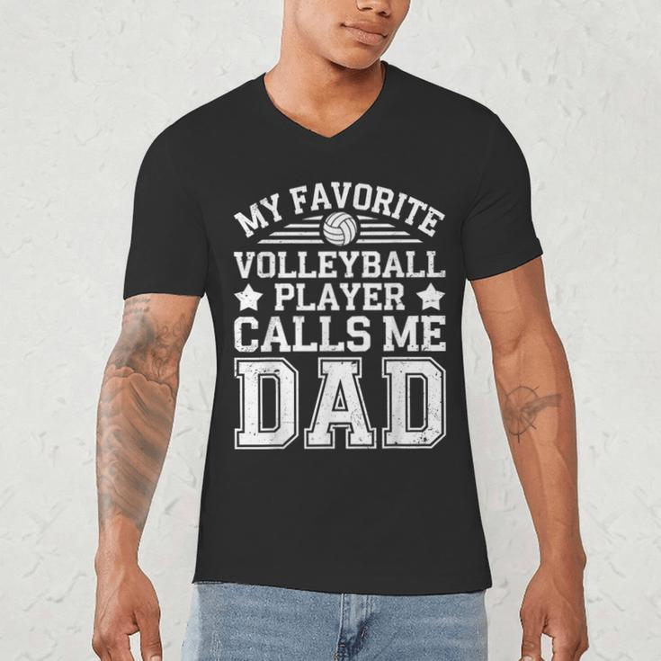 My Favorite Volleyball Player Calls Me Dad Shirt Fathers Day Men's V-Neck T-Shirt