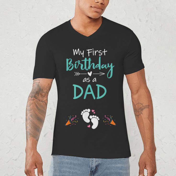 My First Birthday As a Dad Pregnancy Announcement Men's V-Neck T-Shirt