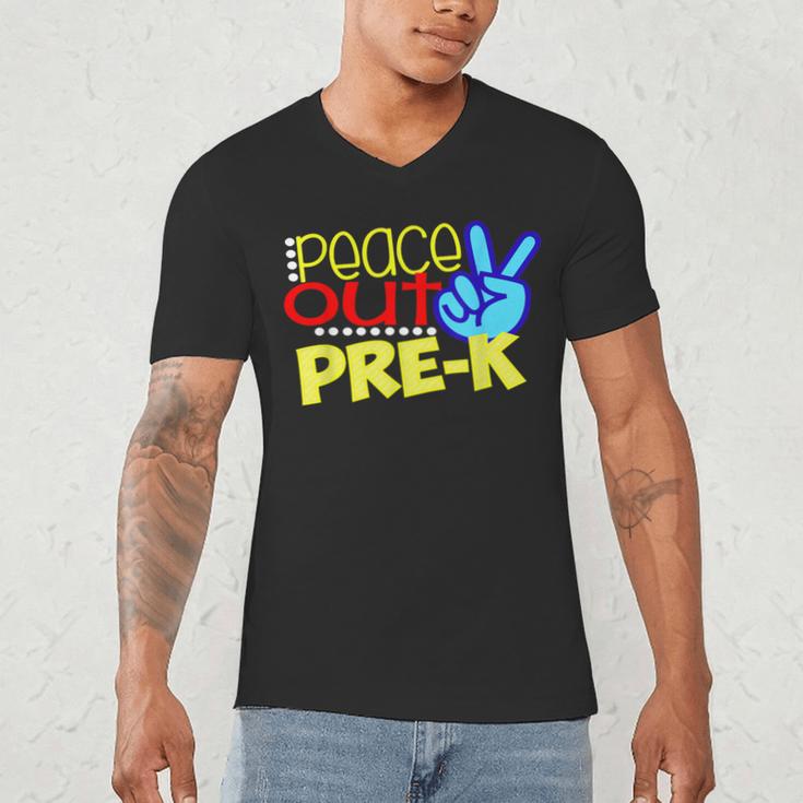 First Day Of School Shirt Peace Out Pre-K Graduation Kids So Men's V-Neck T-Shirt