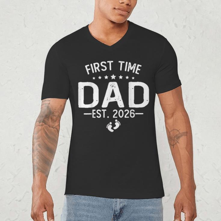 First Time Daddy New Dad Est 2026 Shirt Fathers Day Men's V-Neck T-Shirt