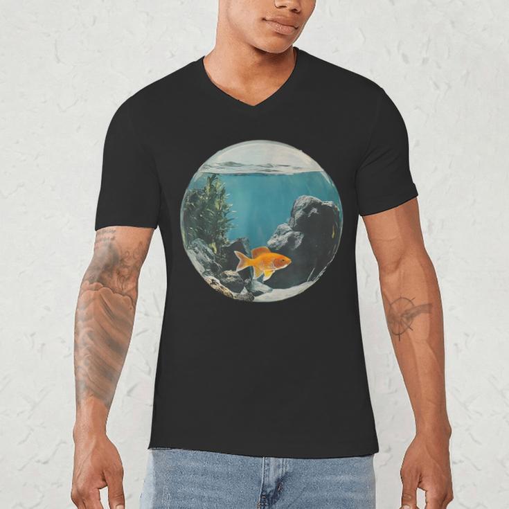 Fish Bowl Frutiger Aero Y2K Retro Vibes Men's V-Neck T-Shirt Fish Bowl Frutiger Aero Y2K Retro Vibes Men's V-Neck T-Shirt