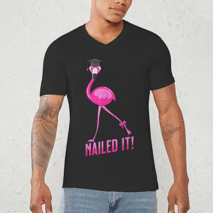 Flamingo Nailed It Graduation Flamingo Men's V-Neck T-Shirt