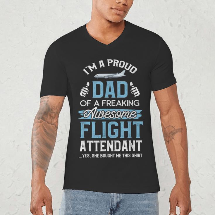 Flight Attendant Shirt For Dad Father Flight Attendant Men's V-Neck T-Shirt Flight Attendant Shirt For Dad Father Flight Attendant Men's V-Neck T-Shirt
