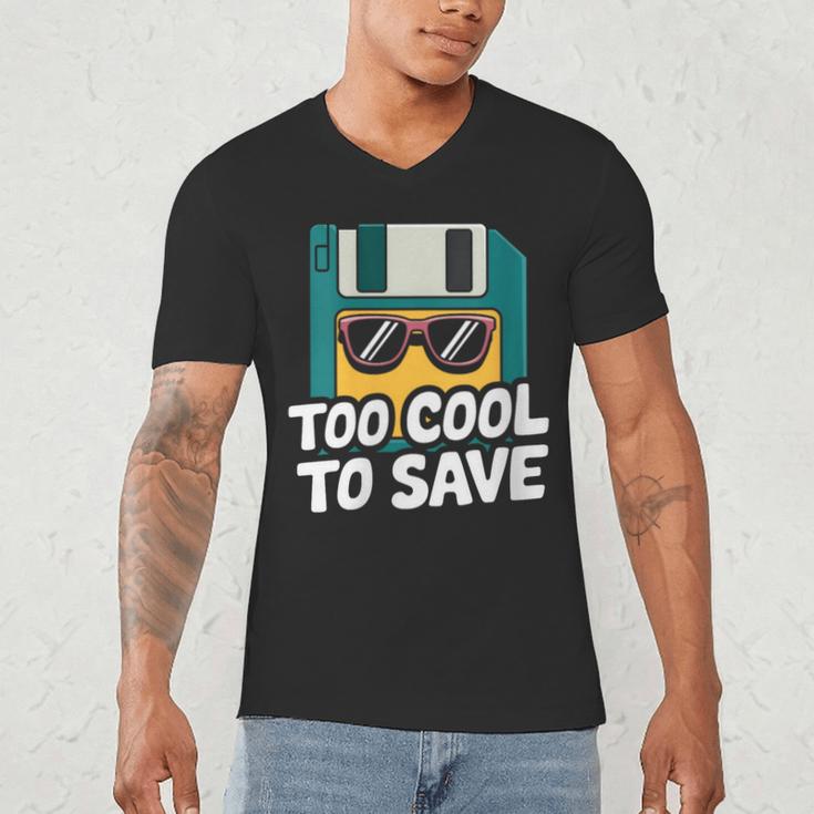 Floppy Disk Retro Tech Nostalgia Old School Computing Humor Men's V-Neck T-Shirt Floppy Disk Retro Tech Nostalgia Old School Computing Humor Men's V-Neck T-Shirt