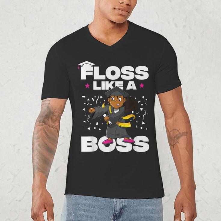 Floss Like A Boss Shirt Class Of 2019 Graduation Kids Men's V-Neck T-Shirt