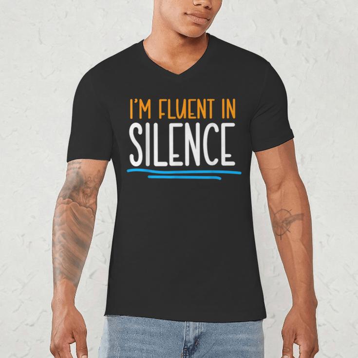 Im Fluent In Silence Introvert Men's V-Neck T-Shirt Im Fluent In Silence Introvert Men's V-Neck T-Shirt