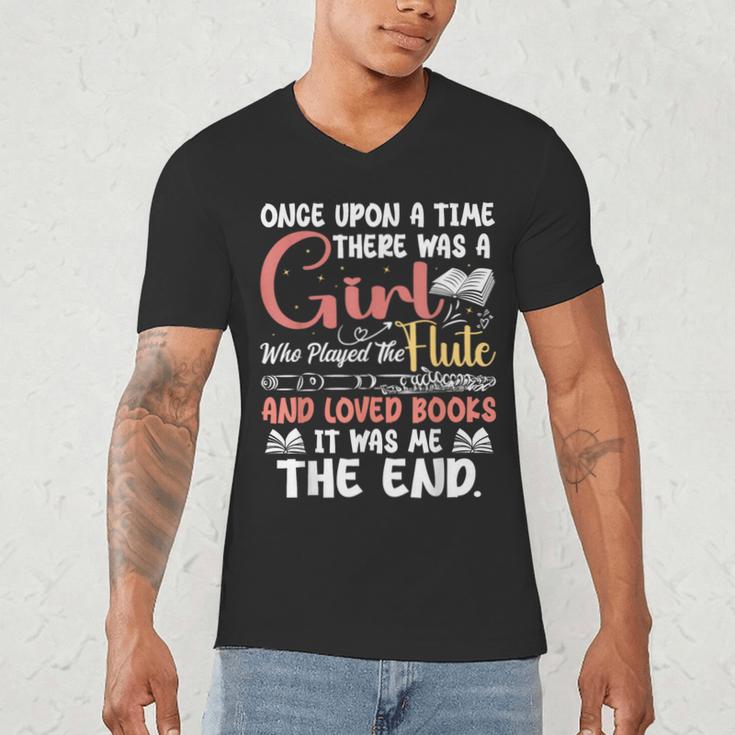 Flute Player Book Lover Flutist Marching Band Musician Flute Men's V-Neck T-Shirt Flute Player Book Lover Flutist Marching Band Musician Flute Men's V-Neck T-Shirt