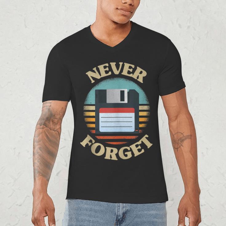 Never Forget Retro Diskette Nostalgia Vintage Men's V-Neck T-Shirt Never Forget Retro Diskette Nostalgia Vintage Men's V-Neck T-Shirt
