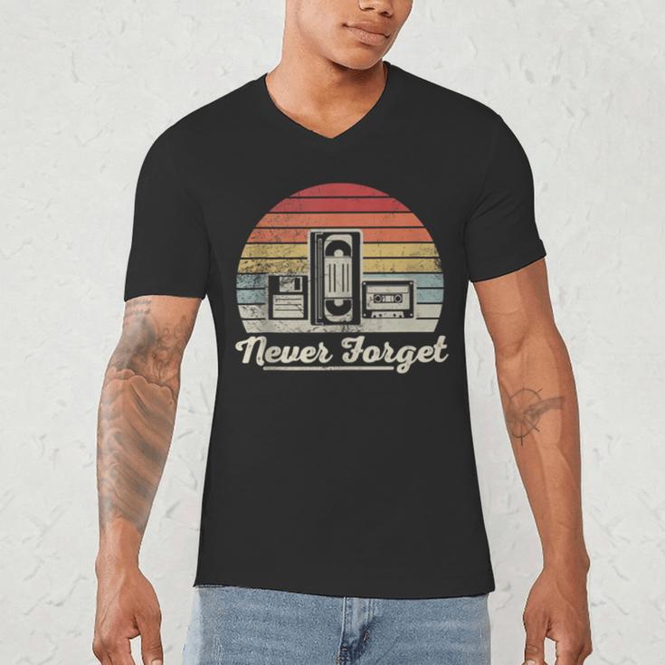 Never Forget Retro Nostalgia Vintage Cassette Men's V-Neck T-Shirt Never Forget Retro Nostalgia Vintage Cassette Men's V-Neck T-Shirt