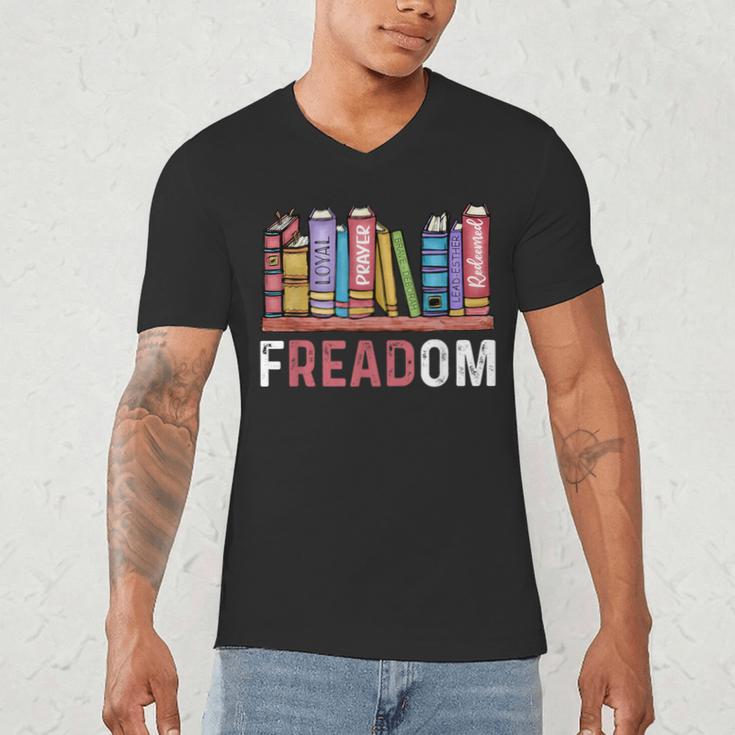Freadom Anti Ban Books Freedom To Read Book Lover Reading Men's V-Neck T-Shirt