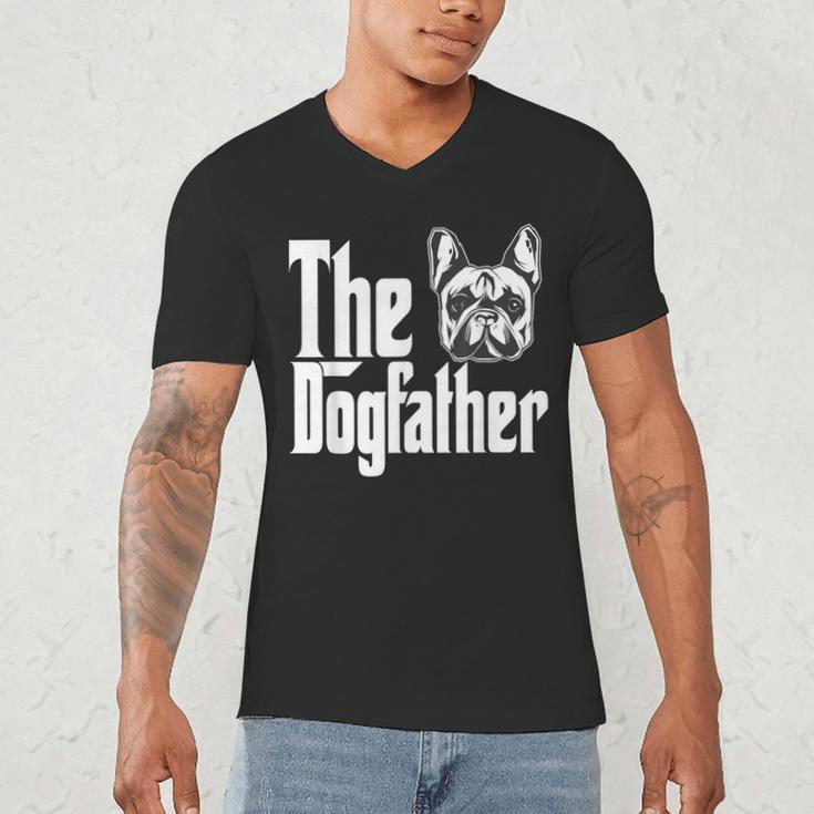French Bulldog Dog Dad Dogfather Dogs Daddy Father Men's V-Neck T-Shirt