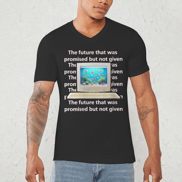 Frutiger Aero Aesthetic Tech The Future That Was Promised Men's V-Neck T-Shirt