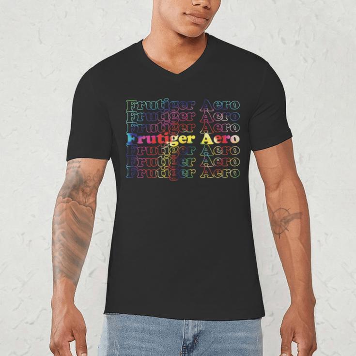 Frutiger Aero Graphic Er Tie Dye Men's V-Neck T-Shirt