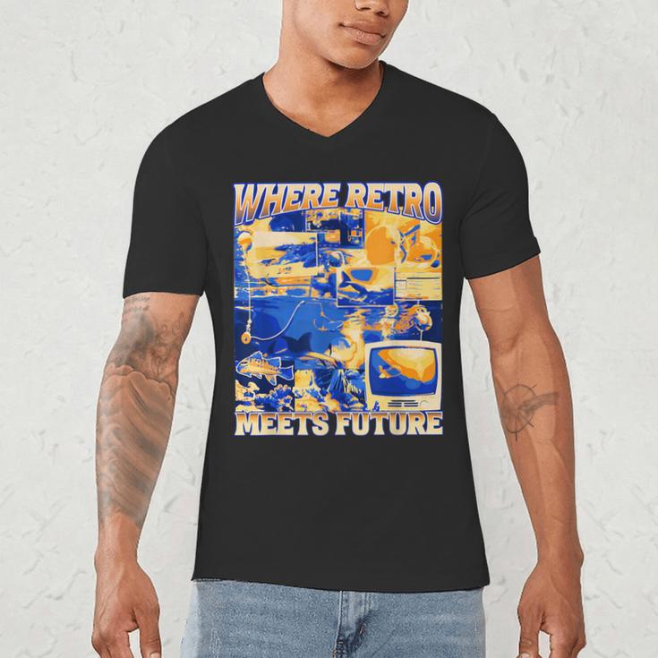 Frutiger Aero Retro Vibes Y2K 90's Vibes Men's V-Neck T-Shirt Frutiger Aero Retro Vibes Y2K 90's Vibes Men's V-Neck T-Shirt