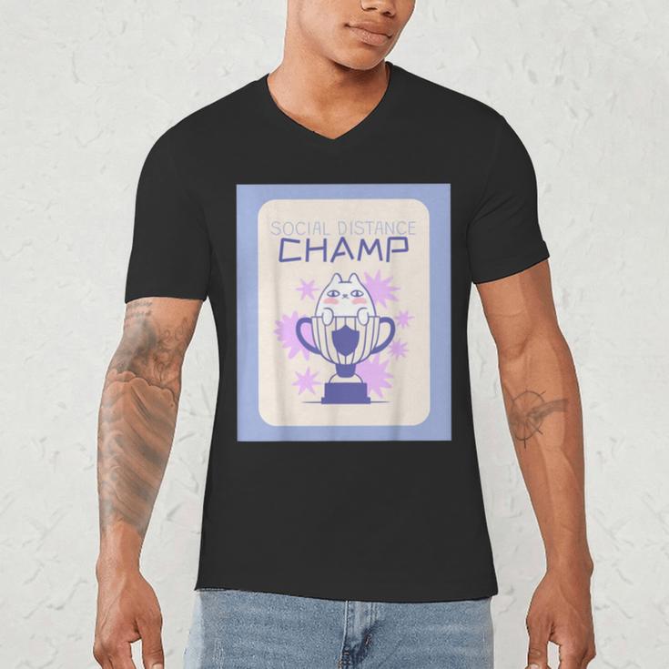Fun Cute Introvert Cat Character Trophy For Men Women Men's V-Neck T-Shirt