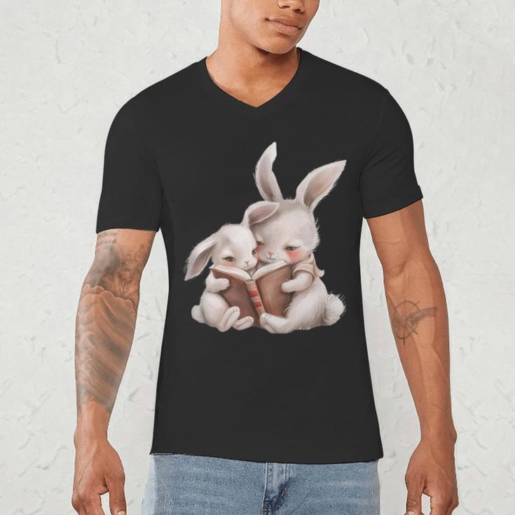 Funny Book Reading Quote For Women And Girls Rabbits Men's V-Neck T-Shirt