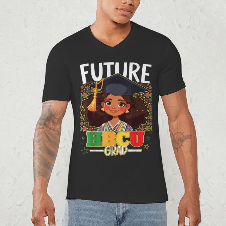 Future HBCU Grad Afro Girl College Graduation Kids Men's V-Neck T-Shirt